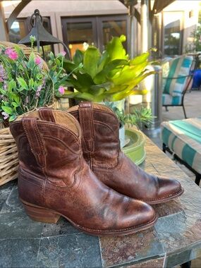 Tecovas Brown Leather Short Western Ankle Boots